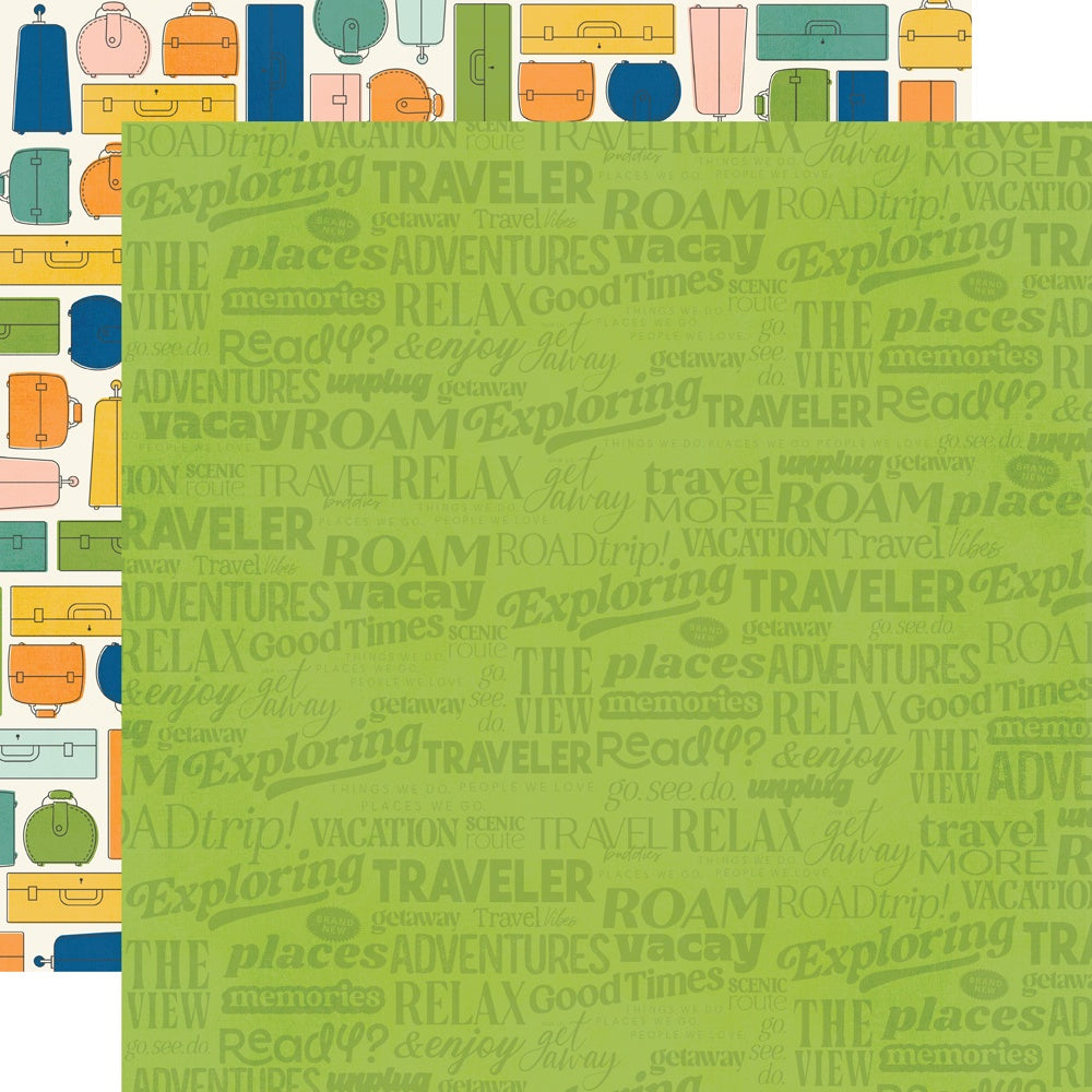 Simple Stories Happy Travels Double-Sided Cardstock 12"X12"