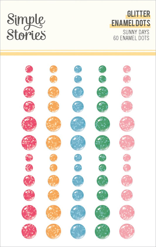 Sunny Days Glitter Enamel Dots 60/Pkg-Sunny Days