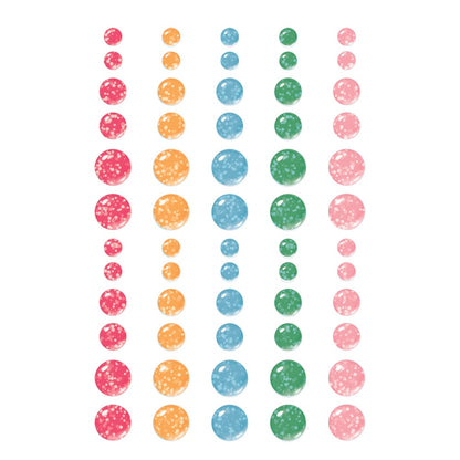 Sunny Days Glitter Enamel Dots 60/Pkg-Sunny Days