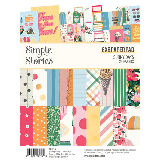 Simple Stories Double-Sided Paper Pad 6"X8" 24/Pkg-Sunny Days