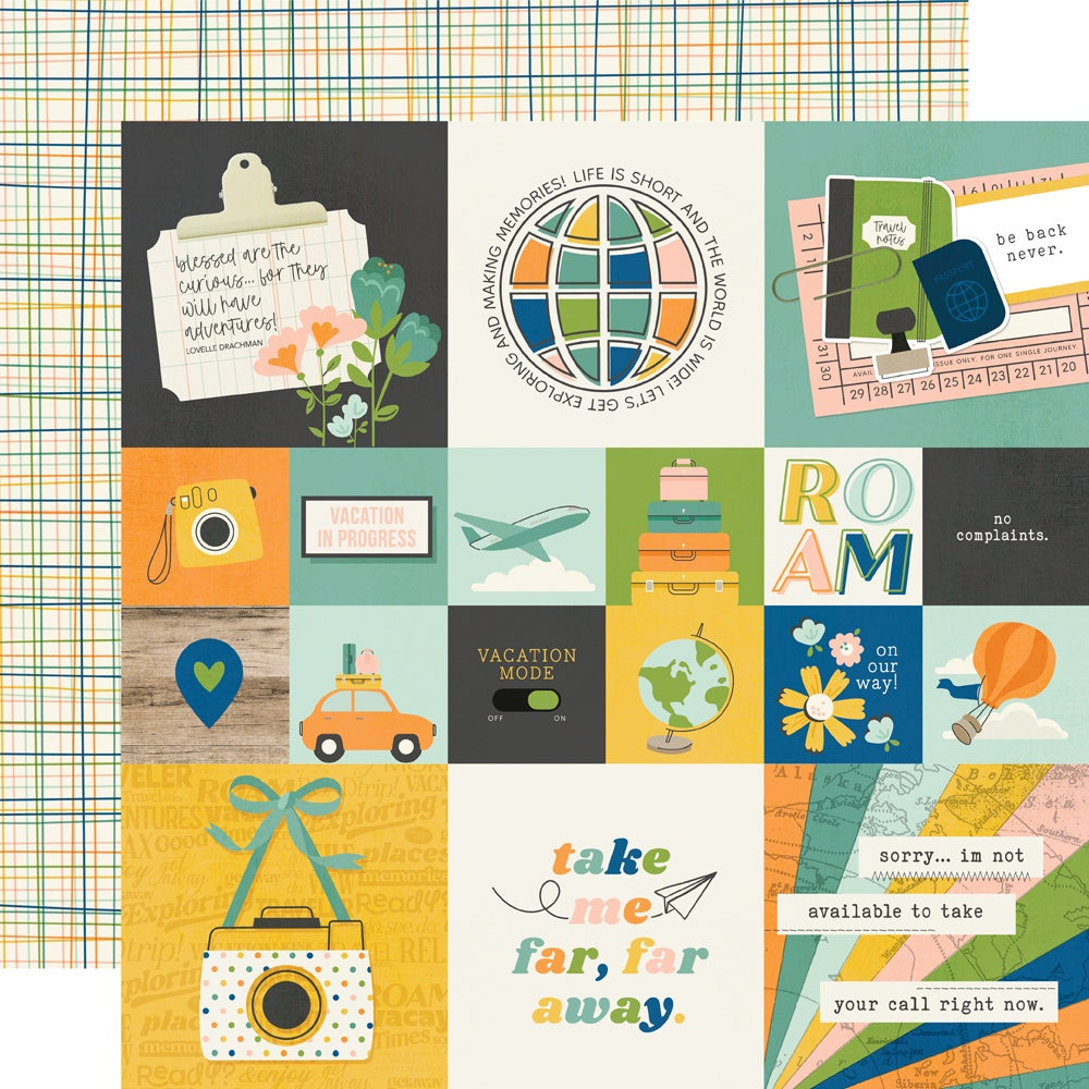 Simple Stories Happy Travels Double-Sided Cardstock 12"X12"