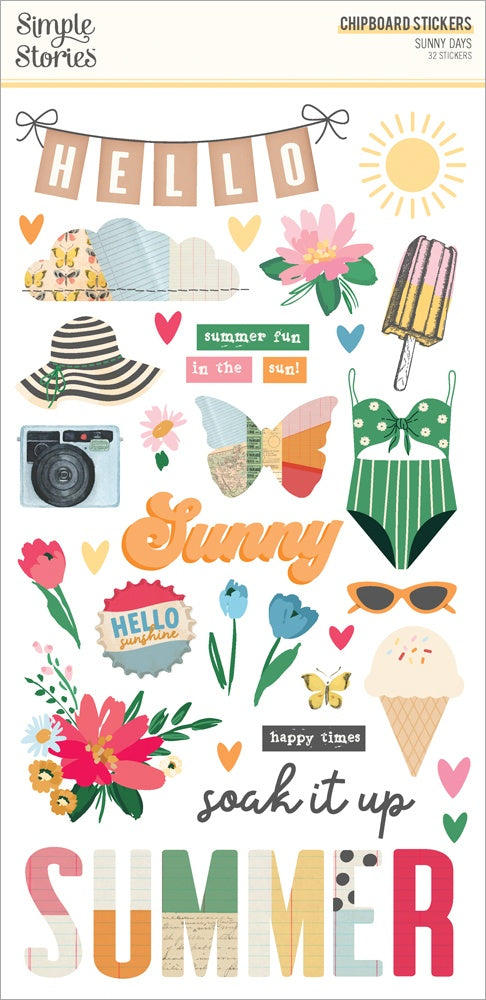Sunny Days Chipboard Stickers-6"X12"