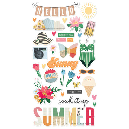 Sunny Days Chipboard Stickers-6"X12"