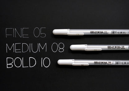 Sakura Gelly Roll Bold Point Pen Open Stock-White