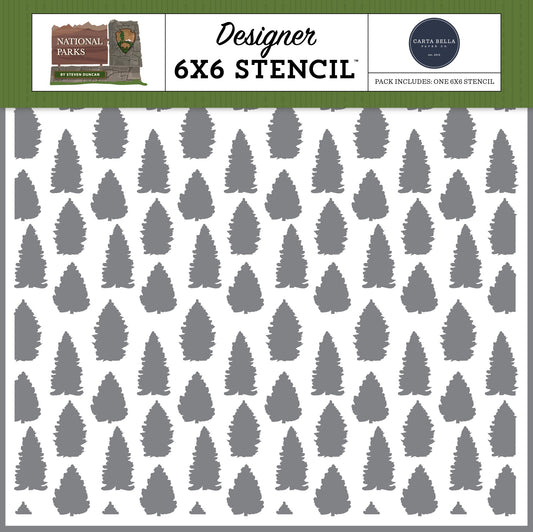 National Parks Stencil 6"X6"-Forest Pines