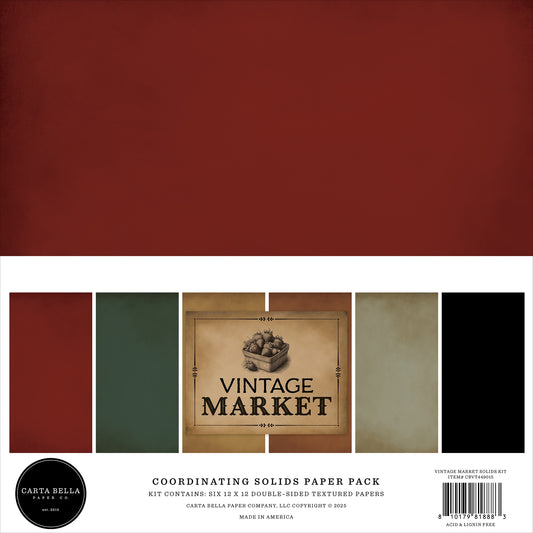 Carta Bella Solids Collection Kit 12"X12"-Vintage Market