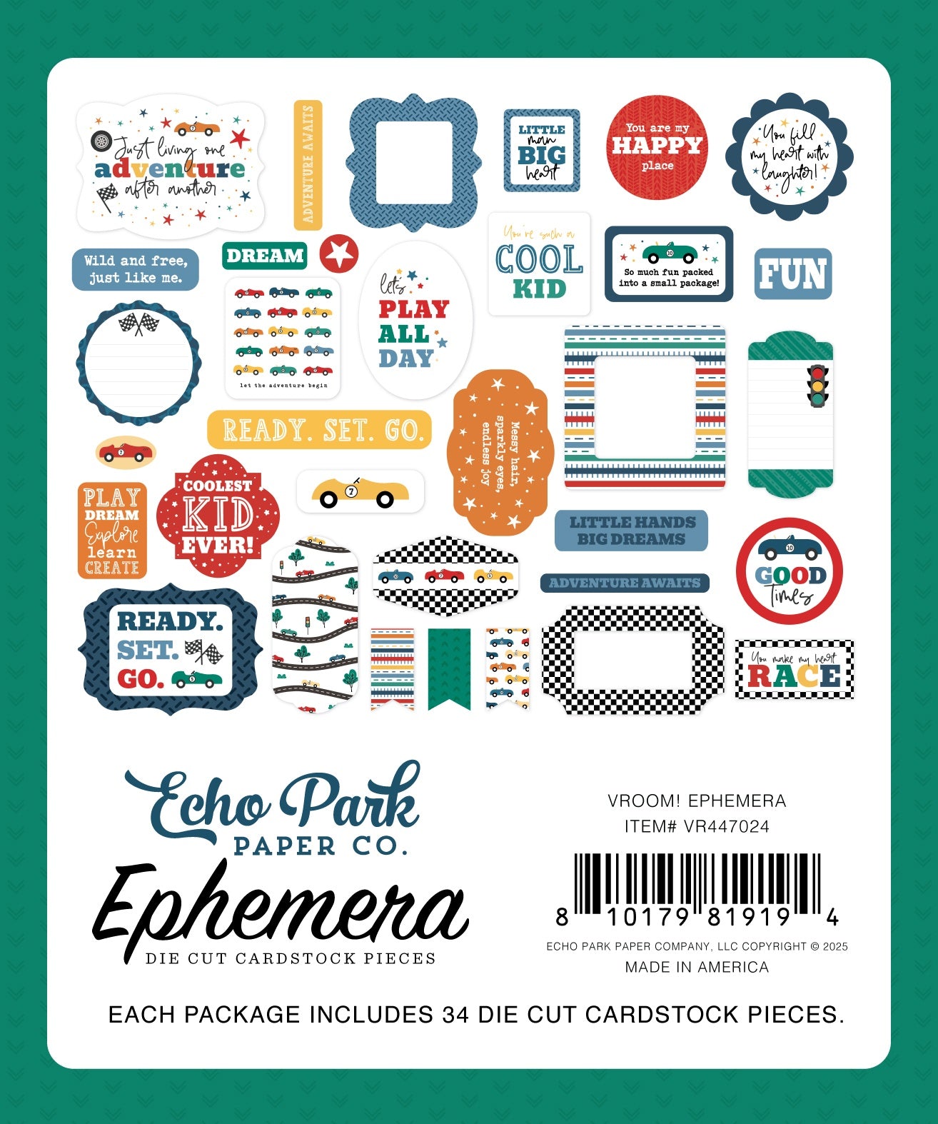 Echo Park Ephemera-Vroom!, Icons