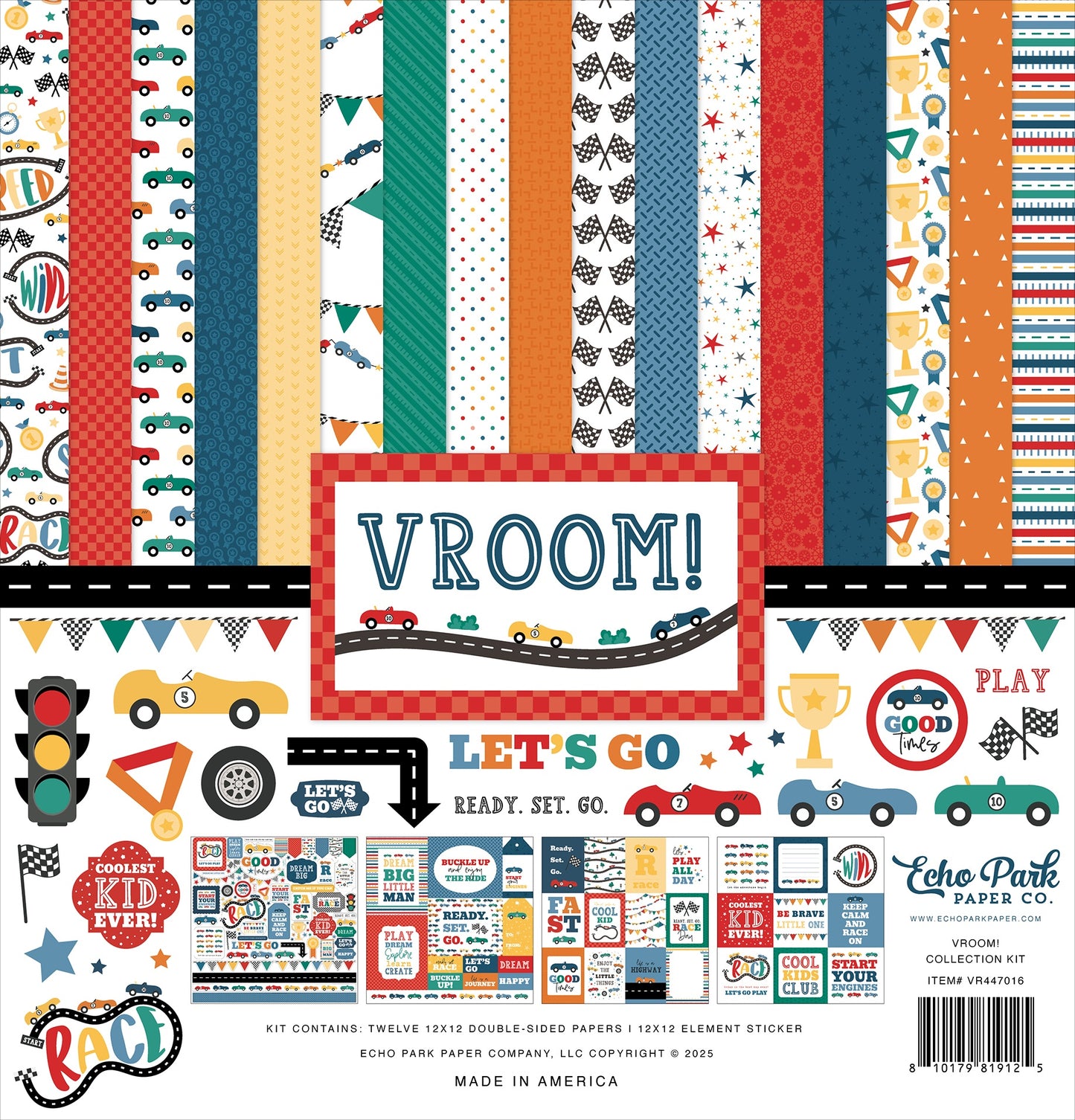 Echo Park Collection Kit 12"X12"-Vroom!