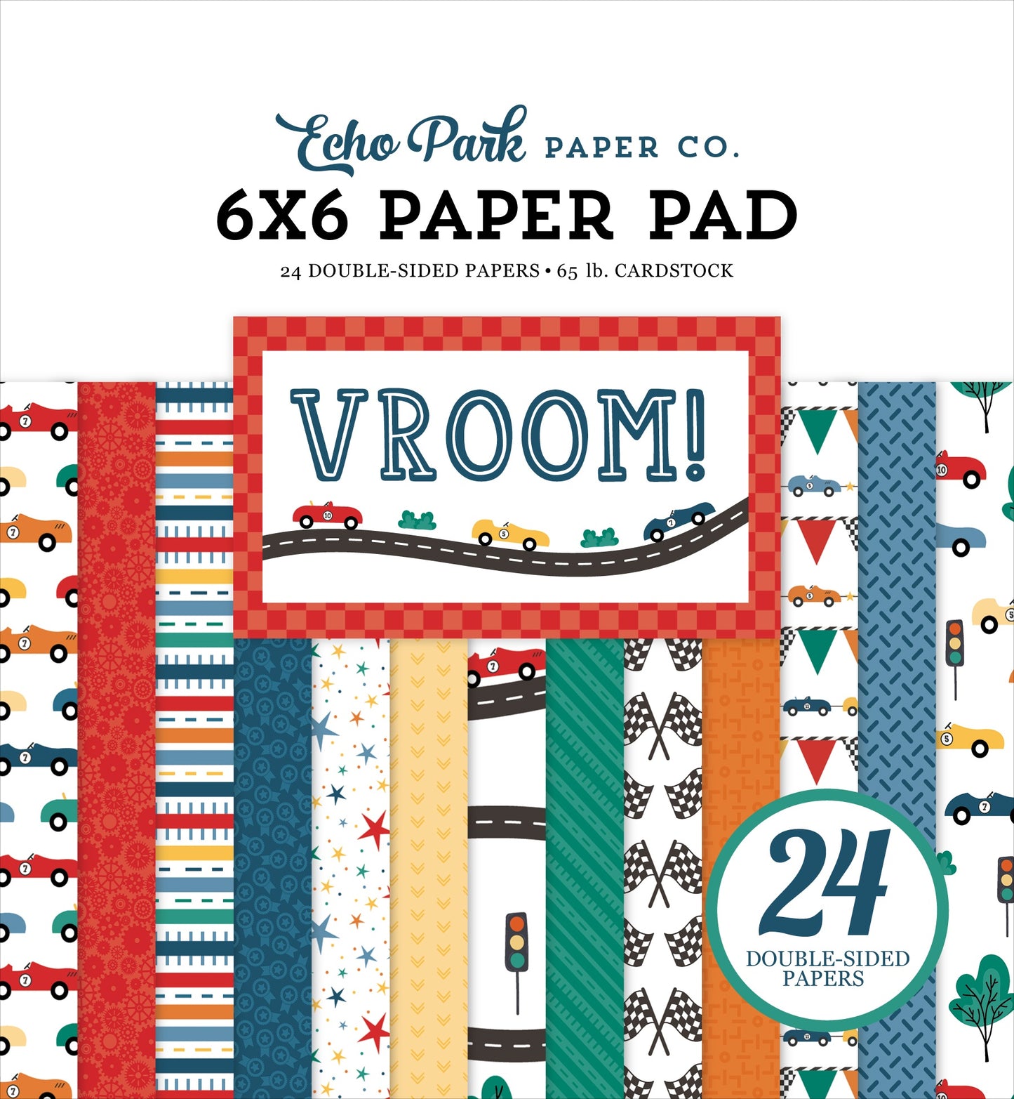 Echo Park Double-Sided Paper Pad 6"X6"-Vroom!