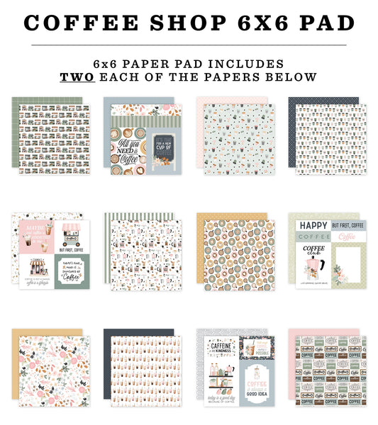 Carta Bella Double-Sided Paper Pad 6"X6"-Coffee Shop