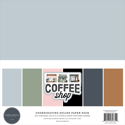 Carta Bella Solids Collection Kit 12"X12"-Coffee Shop