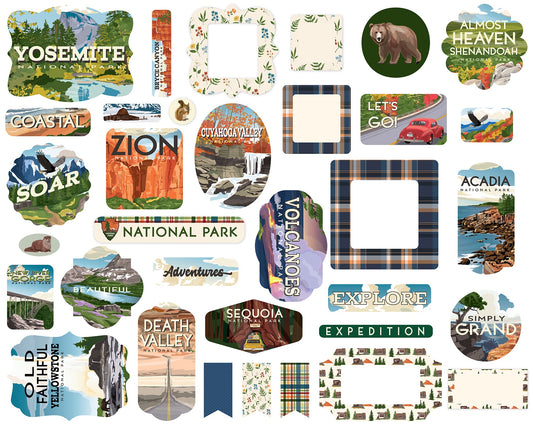 Carta Bella Cardstock Ephemera-Icons, National Parks