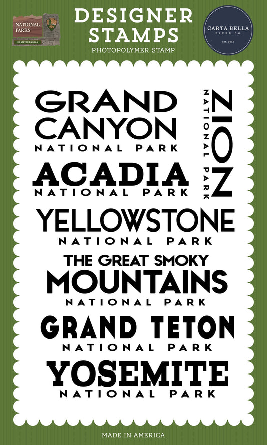 National Parks Stamp Set-National Park Titles
