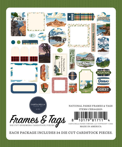 Carta Bella Cardstock Ephemera-Frames & Tags, National Parks
