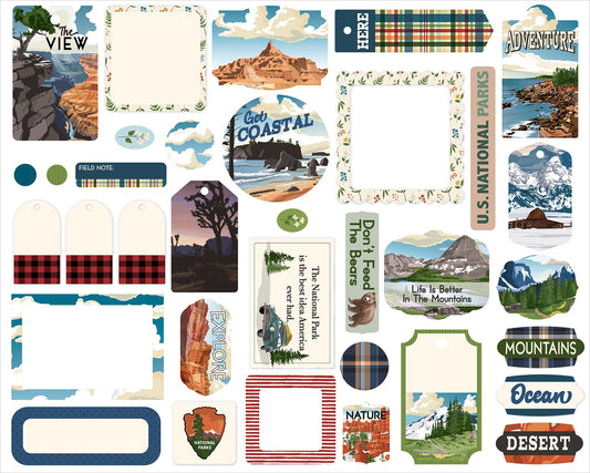 Carta Bella Cardstock Ephemera-Frames & Tags, National Parks