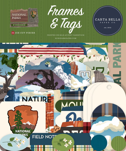 Carta Bella Cardstock Ephemera-Frames & Tags, National Parks