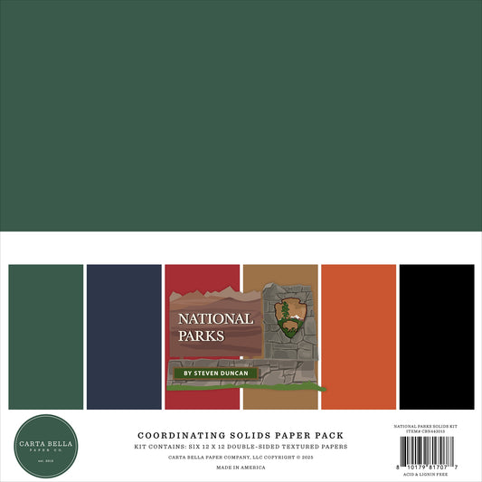 Carta Bella Solids Collection Kit 12"X12"-National Parks