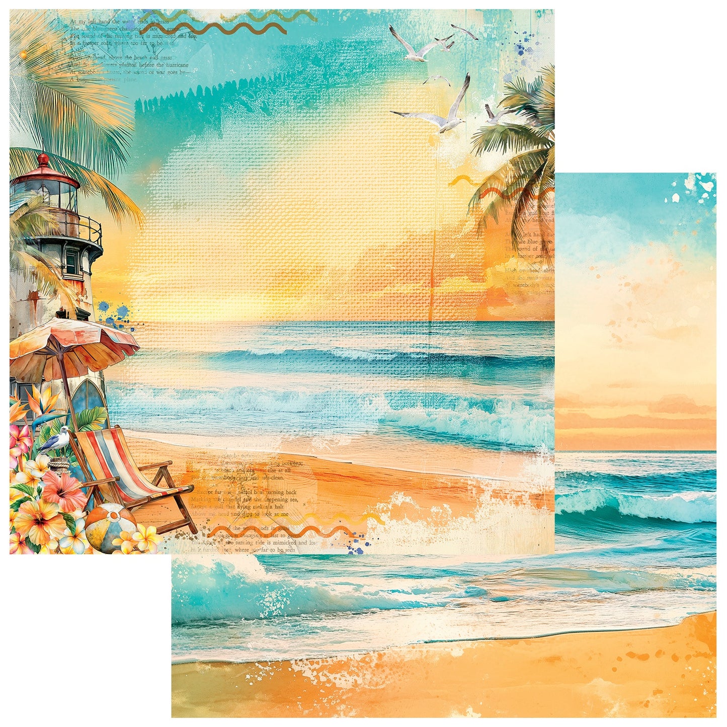 Beach Vibes Double-Sided Cardstock 12"X12"-Shoreline