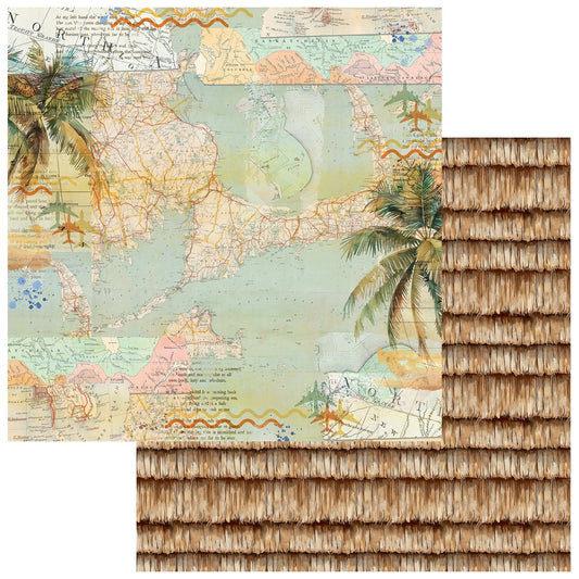 Beach Vibes Double-Sided Cardstock 12"X12"-Shoreline