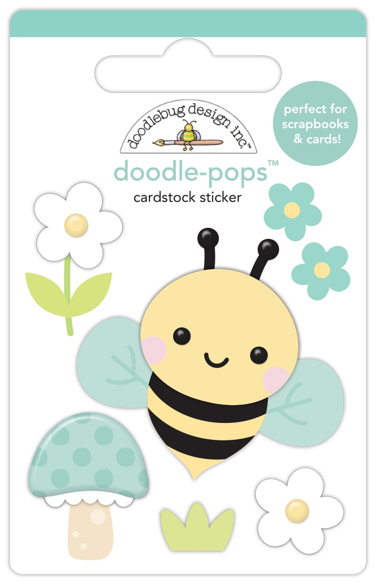 Doodlebug Doodle-Pops 3D Sticker-Bee Happy