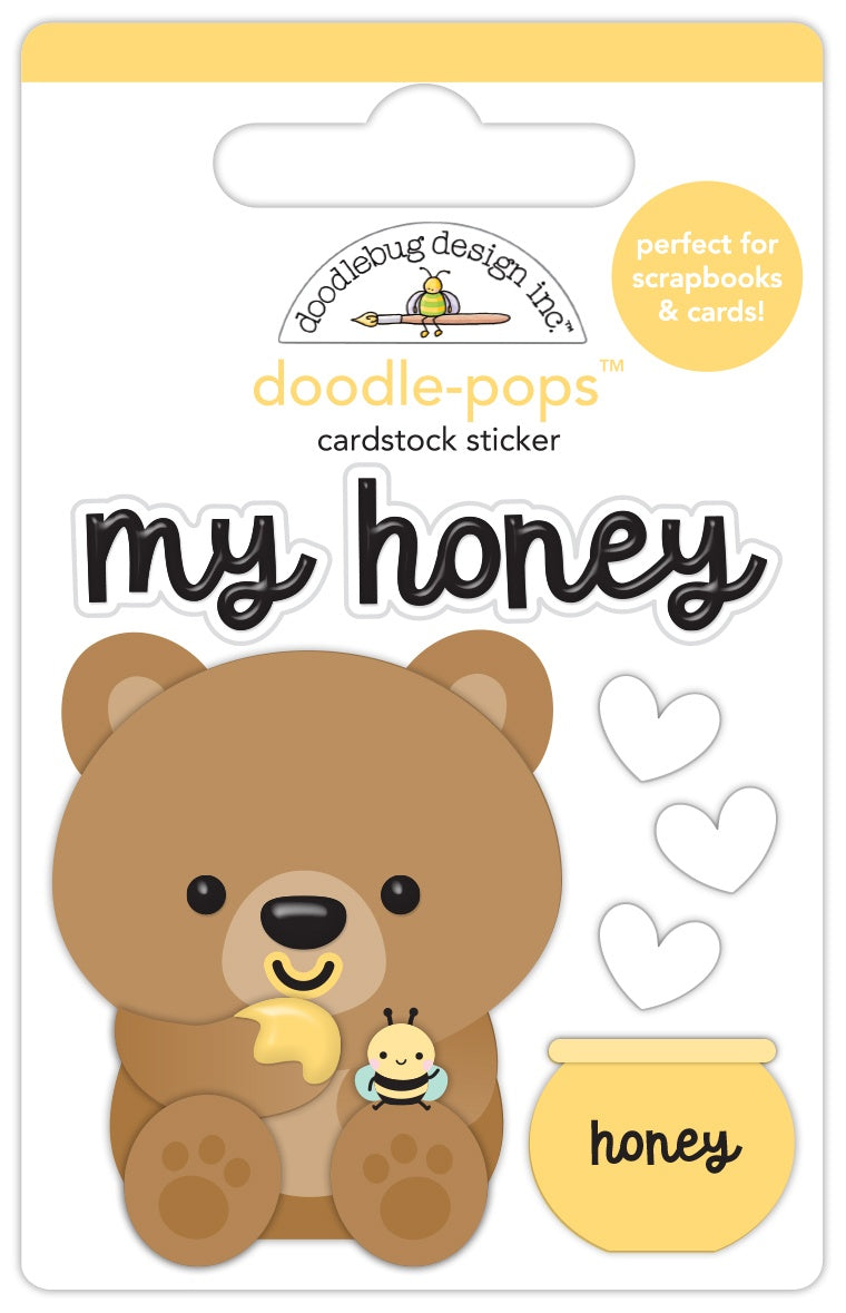 Doodlebug Doodle-Pops 3D Sticker-My Honey, Bee Happy