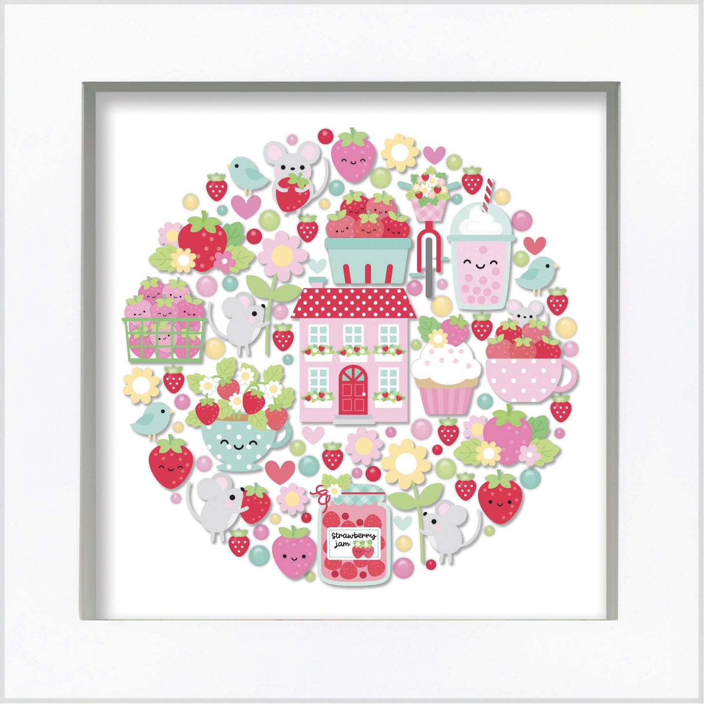 Doodlebug Design Shadow Box Insert Kit-Berry Sweet