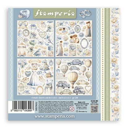 Stamperia Stickers 6.5"X6.5"  4/Pkg-Timeless