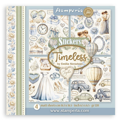 Stamperia Stickers 6.5"X6.5"  4/Pkg-Timeless