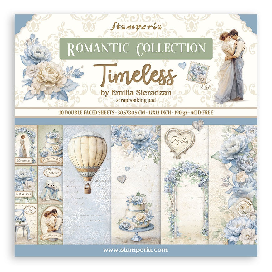 Stamperia Double-Sided Paper Pad 12"X12" 10/Pkg-Timeless, 10 Designs/ 1 Each