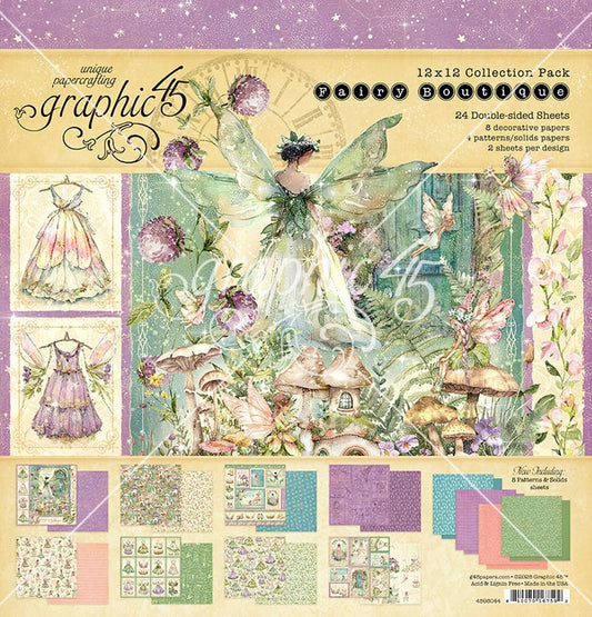 Graphic 45 Collection Pack 12"X12"-Fairy Boutique