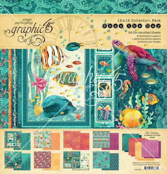 Graphic 45 Collection Pack 12"X12"-Seas The Day