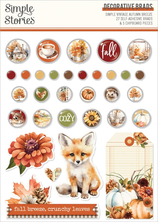 Simple Stories Decorative Brads-Simple Vintage Autumn Breeze