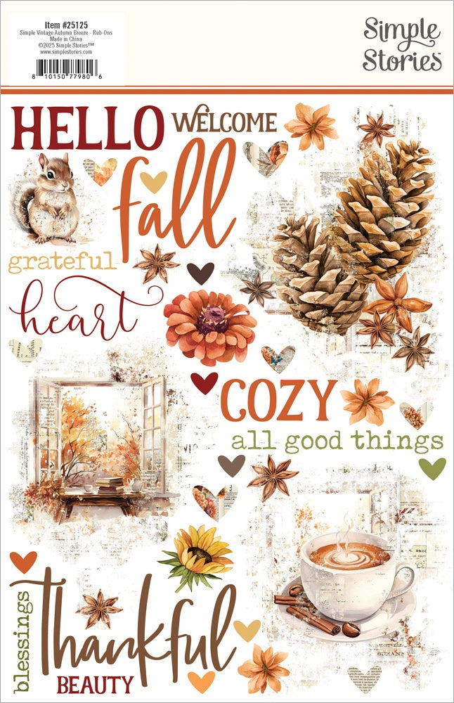 Simple Stories Rub-Ons-Simple Vintage Autumn Breeze