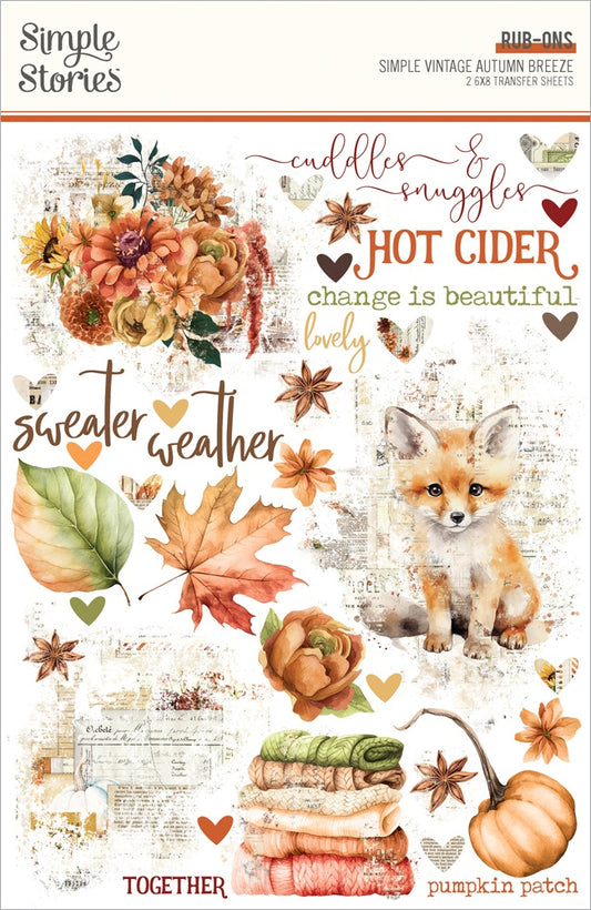 Simple Stories Rub-Ons-Simple Vintage Autumn Breeze