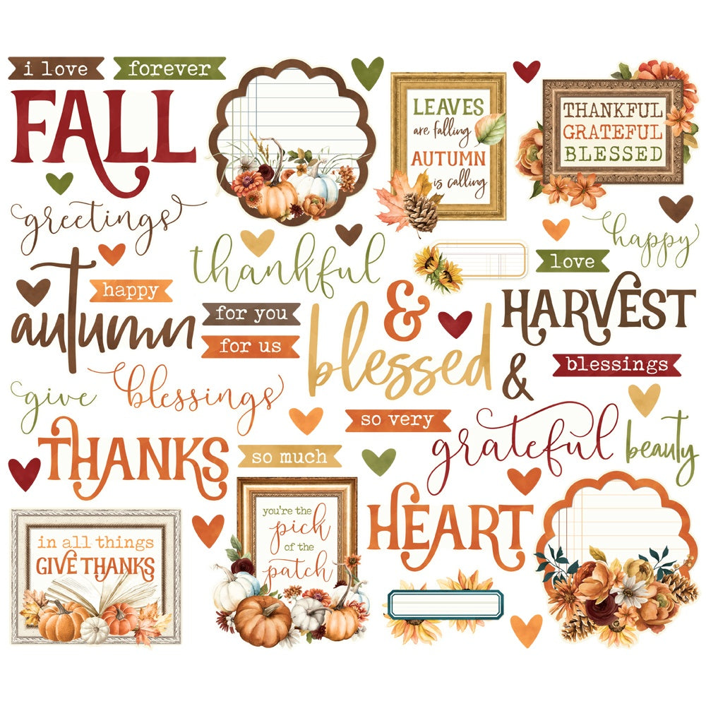 Simple Vintage Autumn Breeze Bits & Pieces Die-Cuts-Sentiment