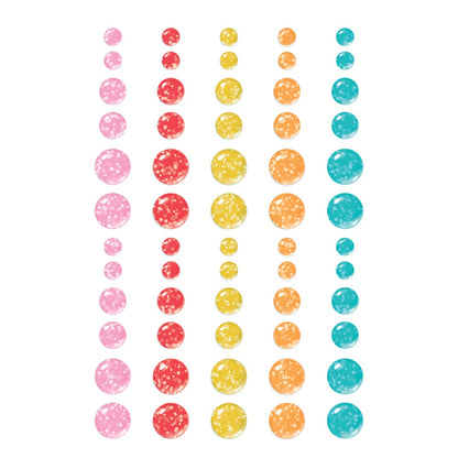 Simple Stories Glitter Enamel Dots 60/Pkg-Fun Times