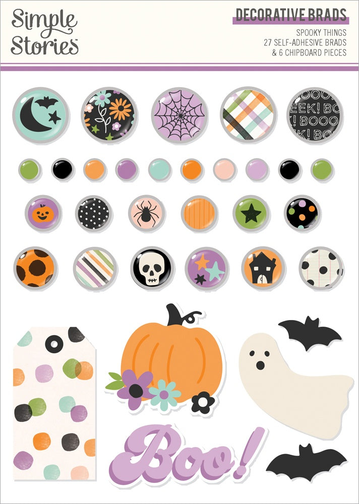 Simple Stories Decorative Brads-Spooky Things