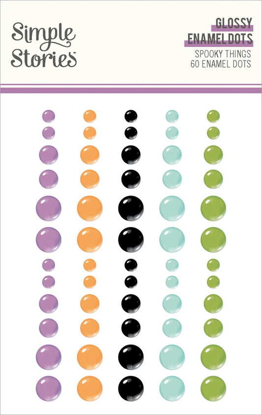 Simple Stories Glossy Enamel Dots 60/Pkg-Spooky Things