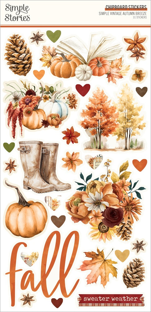 Simple Stories Chipboard Stickers 6"X12"-Simple Vintage Autumn Breeze