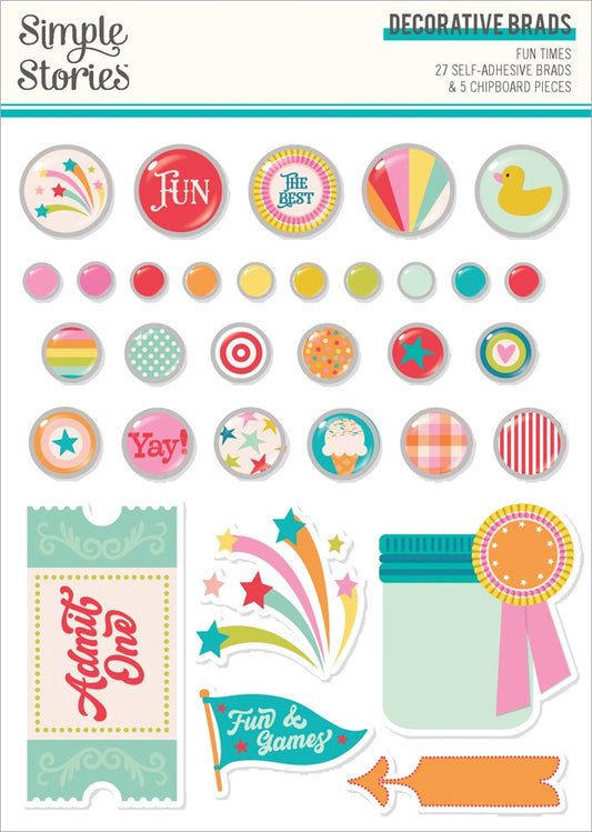 Simple Stories Decorative Brads-Fun Times