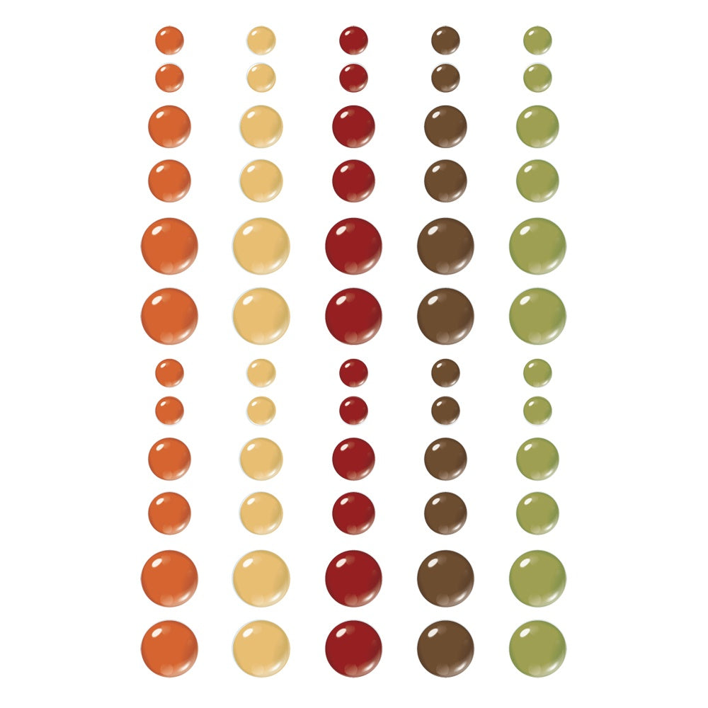 Simple Stories Glossy Enamel Dots 60/Pkg-Simple Vintage Autumn Breeze