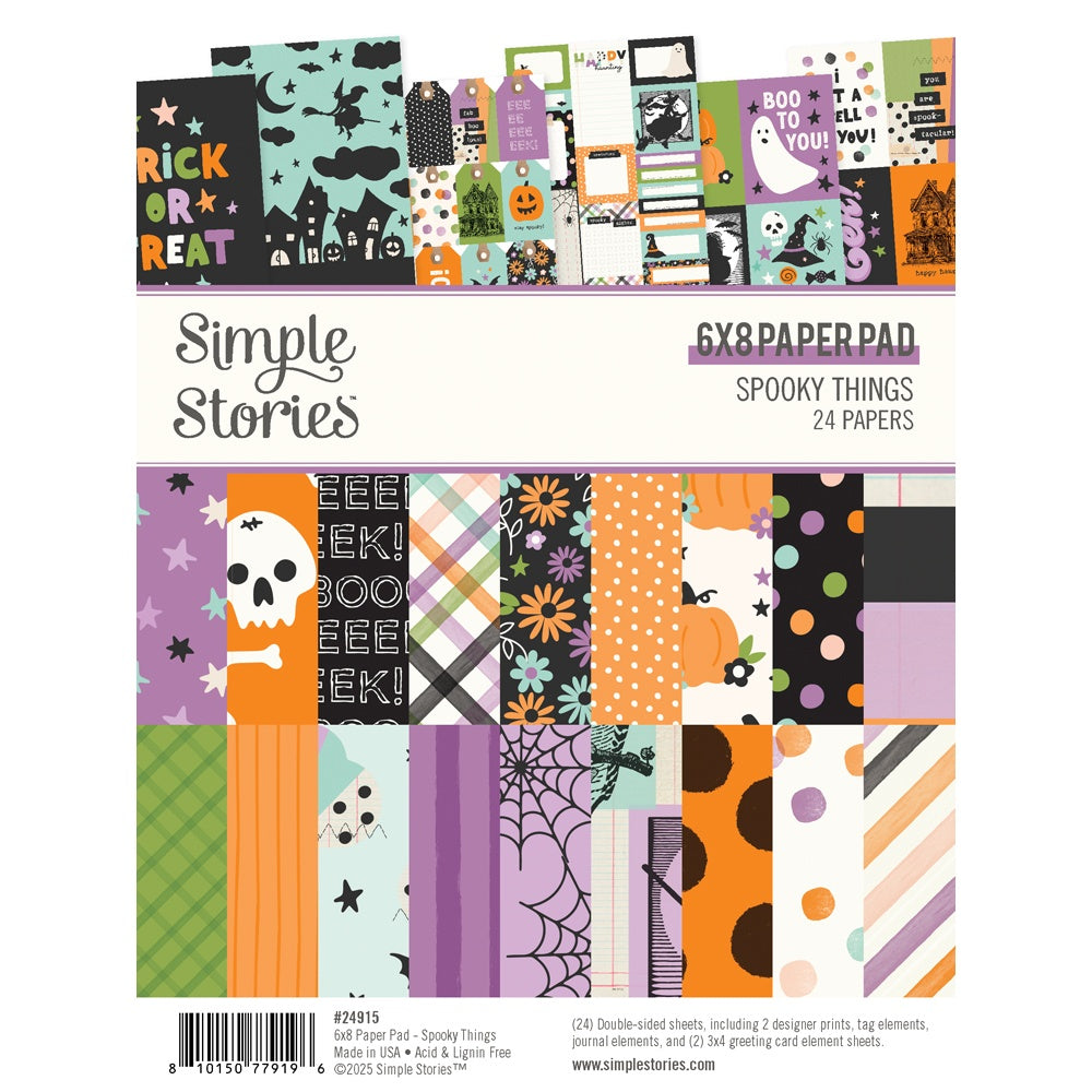 Simple Stories Double-Sided Paper Pad 6"X8" 24/Pkg-Spooky Things