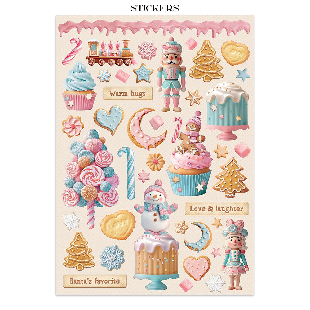 Stamperia Junk Journal Stickers, Cut-outs And Backgrounds-Candy Christmas