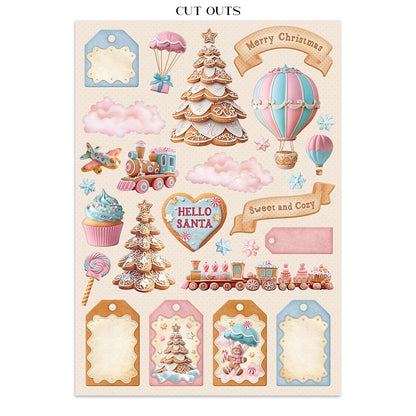 Stamperia Junk Journal Stickers, Cut-outs And Backgrounds-Candy Christmas