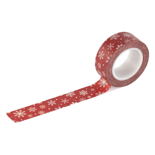 Christmas Express Washi Tape-So Very Merry Red Snowflakes