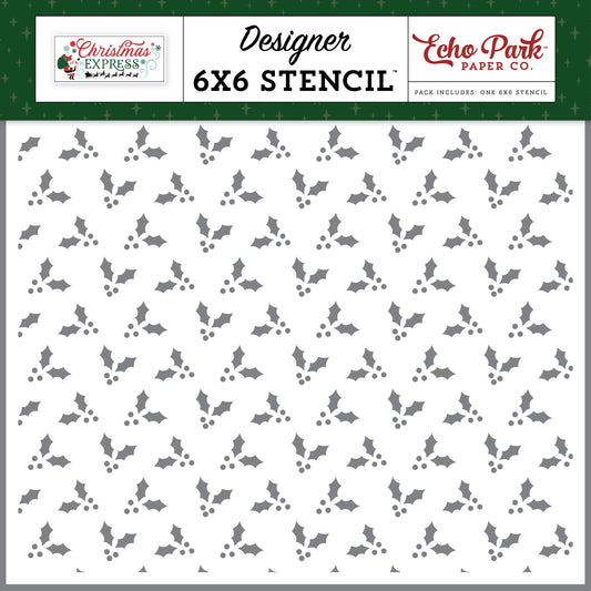 Christmas Express Stencil 6"X6"-Merry Christmas Mistletoe
