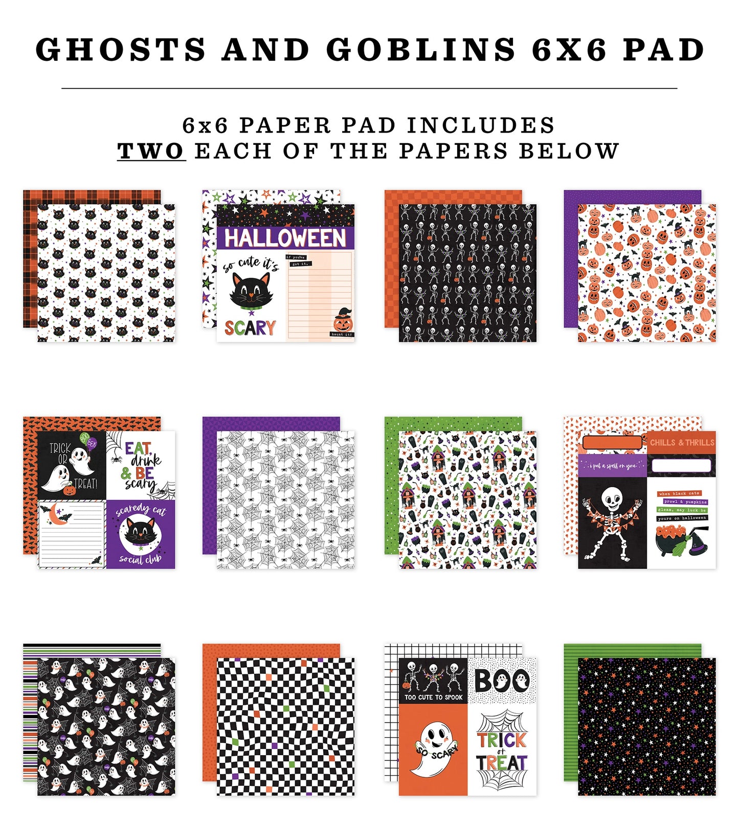 Echo Park Double-Sided Paper Pad 6"X6"-Ghosts And Goblins