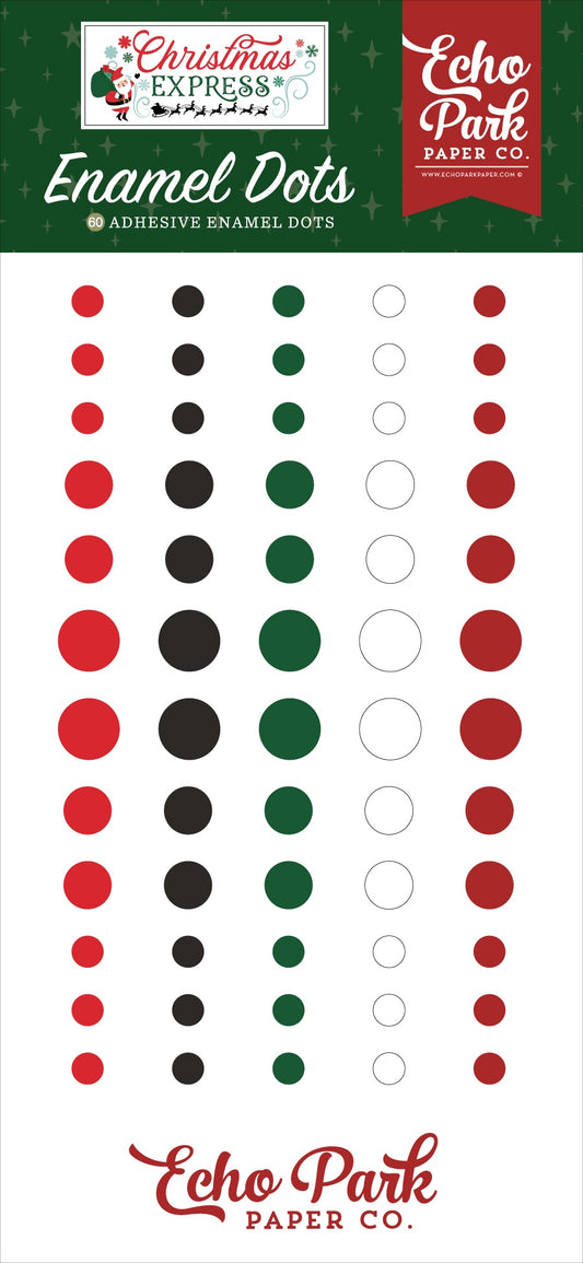 Echo Park Adhesive Enamel Dots-Christmas Express