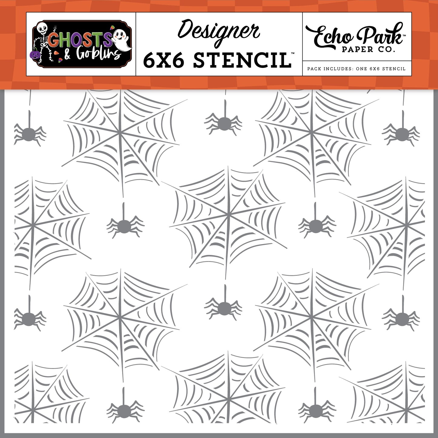 Ghosts And Goblins Stencil 6"X6"-Spiders And Their Webs