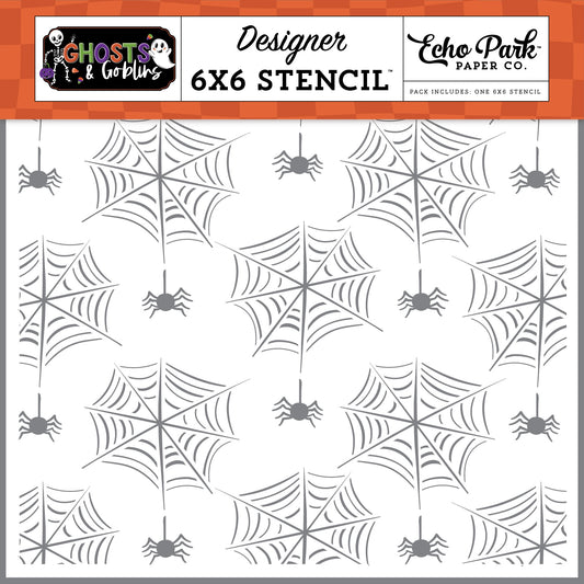 Ghosts And Goblins Stencil 6"X6"-Spiders And Their Webs